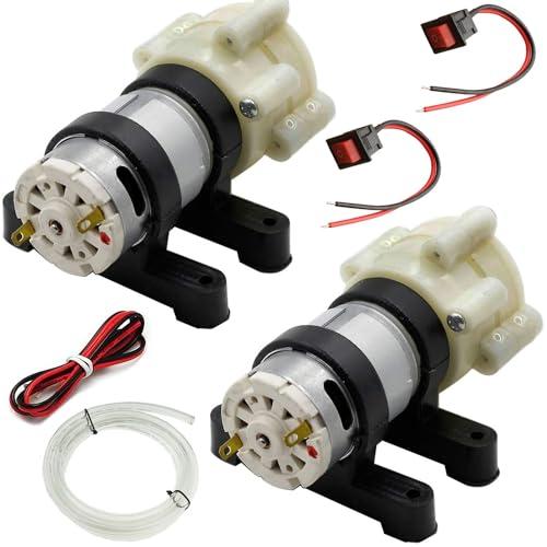 RUNCCI-YUN Pompa Acqua a Membrana 12V Mini Pompa Acqua Elettrica 1,5-1,8L / min Pompa autoadescante DC12V per tè macchina per acquario Aquarium, Fish Tank Fountain（2Pcs）