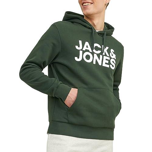 JACK & JONES Jjecorp Logo Sweat Hood Noos Felpe con cappuccio, Mountain View Large Print, XXL Uomo