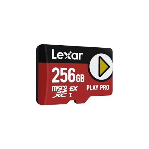 Lexar PLAY PRO Scheda MicroSDXC Express 256GB, fino a 900MB/s lettura, 600MB/s scrittura, ottimizzata per gaming, A2, 4K, ad alta velocità per console portatili, Switch, dispositivi di gioco portatili