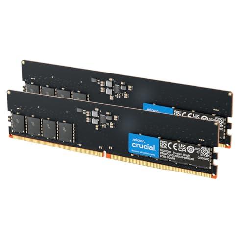 Crucial RAM DDR5 16GB Kit (2x8GB) 5600MHz, Memoria PC (o 5200MHz / 4800MHz) CL46 - CT2K8G56C46U5