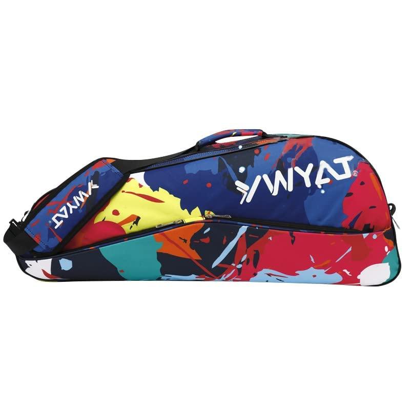 Unistrengh Borsa per racchette da badminton Borsa impermeabile per racchette da tennis Borse a tracolla singole da 3 a 6 racchette Tote Pack (Giallo graffiti)