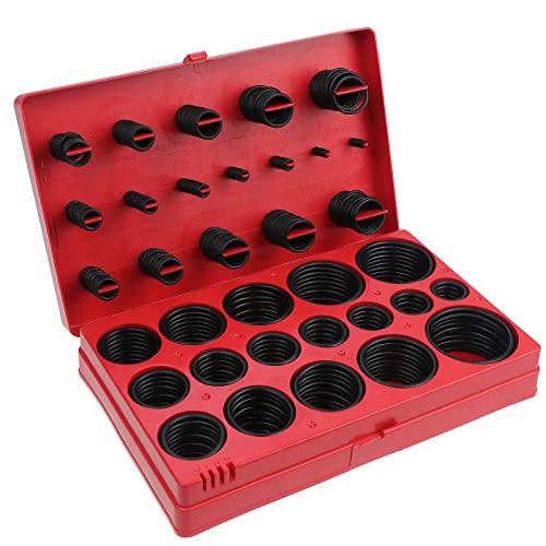 Gueenky 419 Pezzi O-Ring Kit in Gomma Nitrilica, 3-50 mm Guarnizioni Anello Set, 32 Dimensioni Assortimento Con Ganci, per Rubinetti Idrauliche