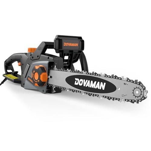 DOVAMAN 2400W Motosega Elettrica, con Sistema di Auto-Tension SDS, 40cm Barra e Catena Oregon, 15m/s Velocità della Catena, Olio Automatico, Freno Meccanico, 2 Catene - DCS01A