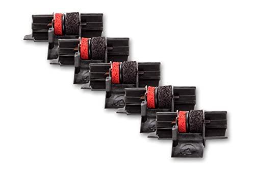 vhbw 5x nastro inchiostrato compatibile con Olivetti Summa 120, 302, 220, 303 calcolatrice registratore di cassa - Rullo inchiostratore nero-rosso