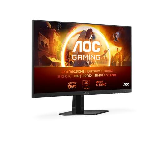 AOC Gaming 24G4XED - Monitor FHD da 24 pollici, 180 Hz, 1 ms, FreeSync Prem., comp. G-Sync, HDR10 (1920x1080, HDMI 2.0, DisplayPort 1.4) nero/grigio