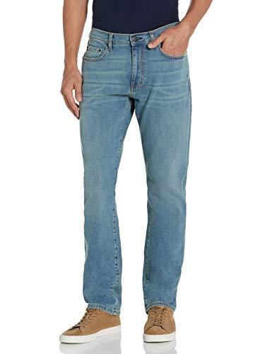 Amazon Essentials Jeans Elasticizzati con vestibilità Sportiva Uomo, Blu Chiaro Vintage, 32W / 32L