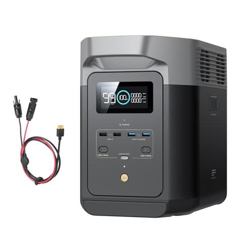 Centrale Elettrica Portatile EcoFlow DELTA 2 con cavo XT60i, batteria LFP, ricarica rapida, generatore solare per alimentazione domestica di emergenza, campeggio e camper
