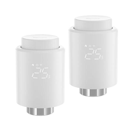 SONOFF Termostato da Radiatore TRVZB 2 Pezzi, Valvola Termostatica Intelligente, per Riscaldamento Intelligente con Funzione App, Richiede Hub Zigbee 3.0, Compatibile co Amazon Alexa/Home Assistant