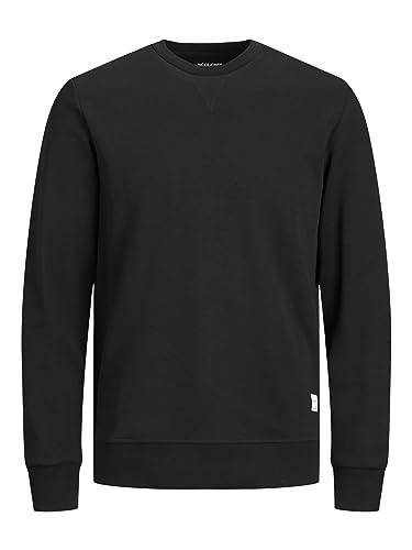 JACK & JONES Uomo Felpa Basic a Maniche Lunghe Girocollo Pullover Maglione Monocromatico Jumper JJEBASIC, Colore:Nero, Dimensione Maglia:XXL