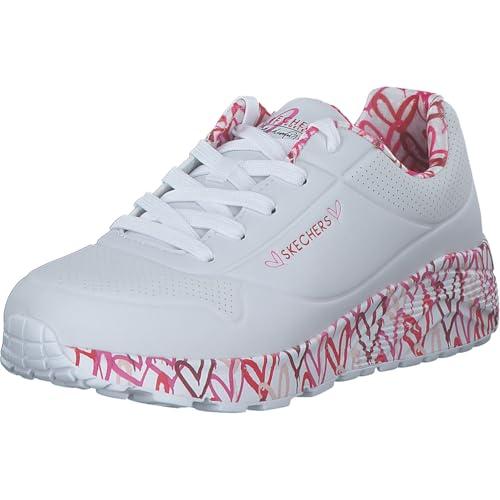 Skechers Uno Lite Lovely Luv, Scarpe Da Ginnastica Bambine e ragazze, Bianca White Synthetic Red Pink Trim, 35 EU
