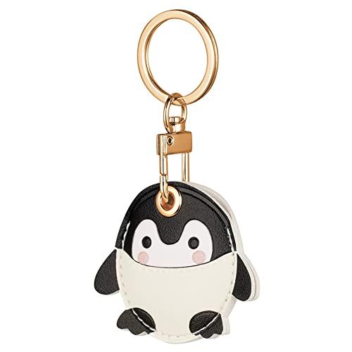 AXFEE Airtags Portachiavi in PU Pelle, Porta Air Tag per GSP Apple, Airtag Cover per Chiavi Zaini e Animale, Portatile, Anti-graffio, Mantiene un Segnale Forte- Ape/Fragola/Limone/Orso ecc.
