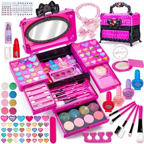 Lubibi Trucchi Bambina Set, 71 Pezzi Trousse Trucchi Bambina Anallergici, Lavabile Trucchi Giocattoli, Giochi Bambina Trucchi Natale Halloween Compleanno Regalo Bambina 3 4 5 6 7 8 9 10 11 12 Anni