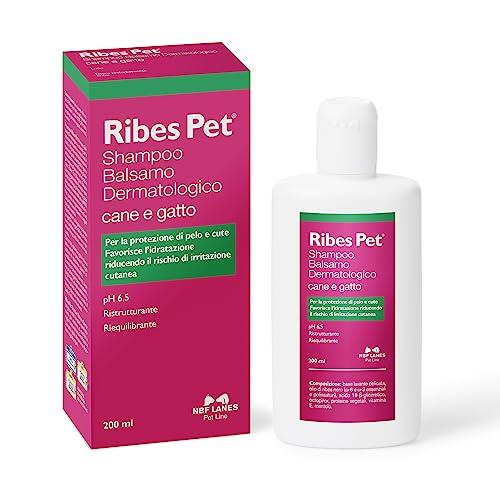 NBF Lanes | Ribes Pet Shampoo Balsamo Dermatologico Cane e Gatto 200 ml, per la Protezione di Pelo e Cute, pH 6,5, Ristrutturante, Riequilibrante