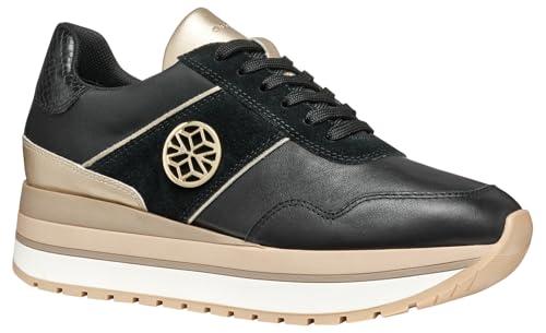 Geox D New KENCY A, Scarpe da Ginnastica Donna, Black, 39 EU