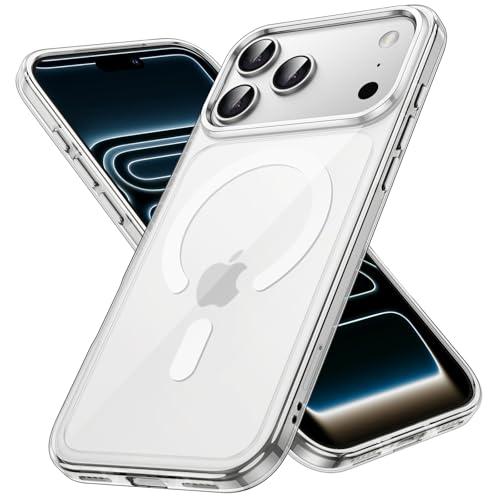 JETech Cover Magnetica per iPhone 17 Pro 6,3 Pollici Compatibile con MagSafe, Antiurto Cellulare Paraurti Custodia, Anti-Graffio Retro Trasparente (Trasparente)
