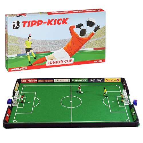 TIPP-KICK Junior Cup 82x56 cm con Bordo - Set Pronto per Giocare con 2x Giocatori, 2x Portieri, 2x Reti in Plastica, 2x Palloni I Campo da Gioco in Feltro