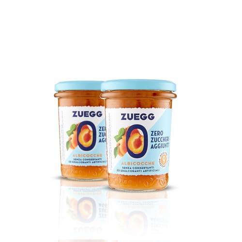 Zuegg, Composta Zero Zuccheri Aggiunti Albicocche, 60% di Frutta, Solo 9 Calorie per Porzione - Senza Glutine, Conservanti ed Edulcoranti Artificiali, Prodotto Vegano (2 x 220 grammi)