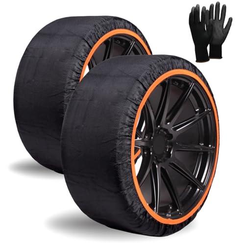 SNOWGO - Set di 2 calze da neve in tessuto - Taglie da M a XL - Omologate 16662-1 Europa - Compatibili con veicoli 4x4, veicoli elettrici, furgoni e veicoli commerciali <3,5T. (XL)