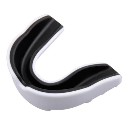 Kexpery Paradenti per bambini da boxe, con custodia, protezione per i denti, doppio colore, per boxe, MMA, kickboxing, muay thai, colore bianco e nero