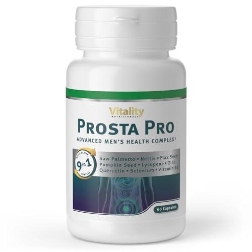 Prosta Pro High Dose. Complesso di capsule per la prostata con 600 mg di estratto di zucca, vitamina B6, zinco e selenio.60 pezzi. Senza additivi, senza OGM, vegano. Vitality Nutritionals