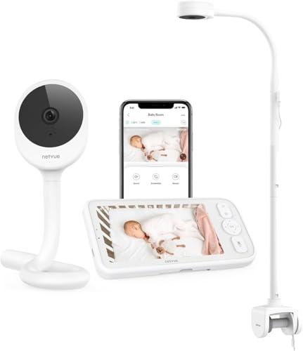 NETVUE Baby Monitor Video e Audio con Supporto 4 in 1, Senza Fili 5000mAh 5