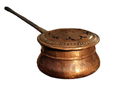 Scaldino antico scaldaletto arredamento interno rustico in rame fatto a mano