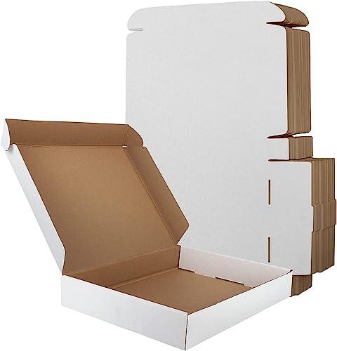RLAVBL Scatola Cartone, Scatola per Spedizione, Scatole Piatte di Cartone per Imballaggio 33.02 cm x 25.4 cm x 5.1cm Bianca 25 Pezzi