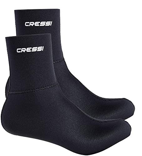 Cressi Black Neoprene Socks Resilient - Calzari per Immersione in Neoprene Ultra Stretch Nero da 5 mm, XL (44/47 EU), Unisex Adulti