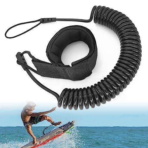 10 Piedi Laccio di Sicurezza da Surf,Spirale Leash SUP TPU,Leash Regolabile per Tavola da Surf Kayak,Tavolo da Paddle in Piedi