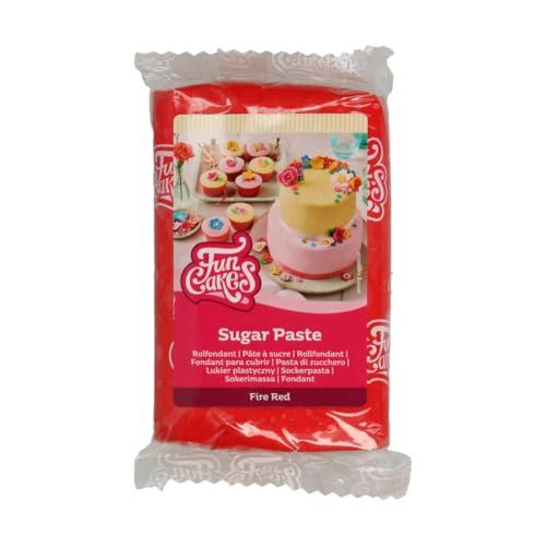 FunCakes Pasta di Zucchero Fire Red: facile da usare, liscia, flessibile, morbida e pieghevole, perfetta per decorare torte, halal, kosher e senza glutine. 250 gr