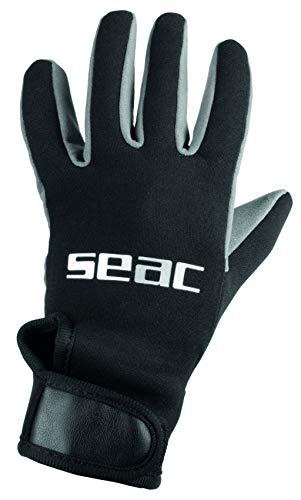 SEAC Amara Comfort Guanti da Sub in Neoprene da 1.5 mm per Immersioni, Apnea e Pesca Subacquea Unisex Adulto, Nero, M