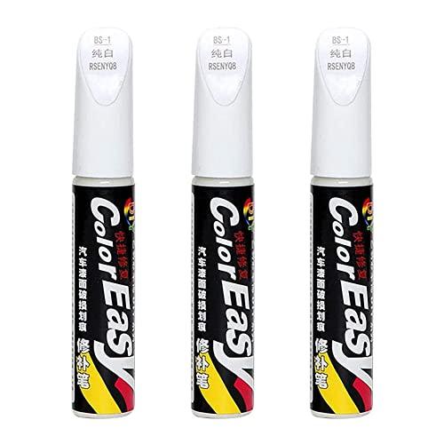 Penna per Ritocco e Riparazione Graffi Auto Con Vernice - Kit 3 Pezzi, Bianco
