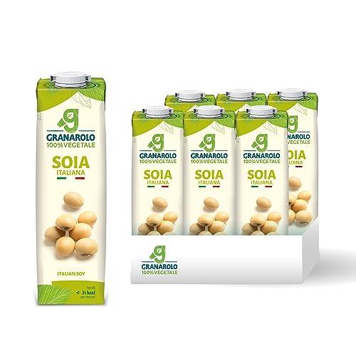 Granarolo, Bevanda di Soia da 1 Litro, 6 Confezioni di Bevanda Vegetale UHT a Base di Soia, 100% Made in Italy, Alto Contenuto di Proteine, Senza Zuccheri Aggiunti, Senza Lattosio