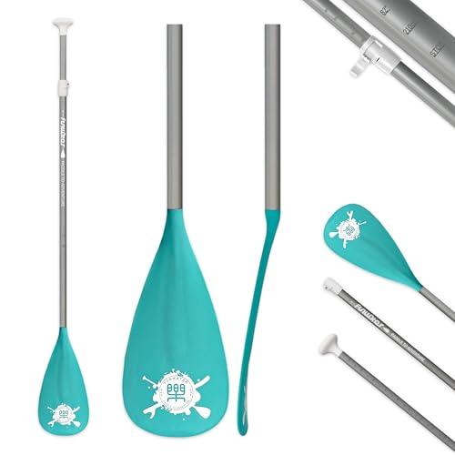 FunWater Pagaia SUP – 3 pezzi regolabile Stand Up Paddle Board Paddle Board – Tavola da paddle leggera e galleggiante – Durevole e riponibile, lame in nylon rinforzate, colpo efficiente