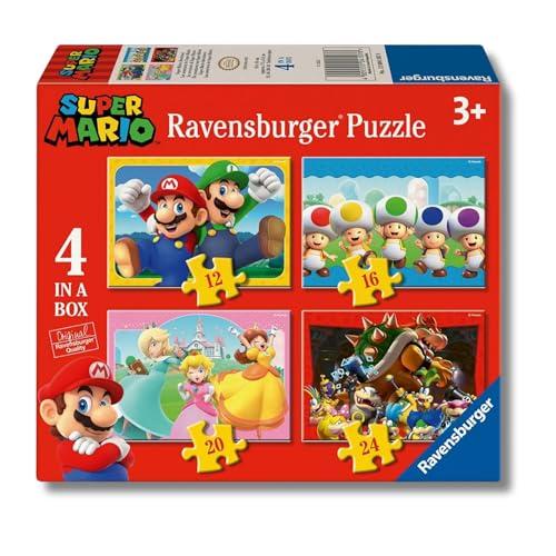 Ravensburger - Puzzles Super Mario 4 Pack | Puzzle Bambini 3 Anni In Su | Regalo Bimba 3 Anni In Su 72 Pezzi | Puzzle Bambini 19 X 14 Cm | Puzzles Ravensburger