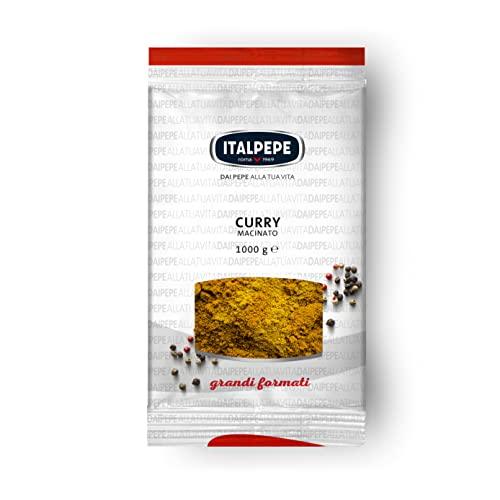 Italpepe, Curry in Polvere, Ideale da Utilizzare per Dare un Tocco di Piccantezza ai Piatti a Base di Verdure, Carne, Riso, Minestre e Zuppe, Confezione da 1 kg