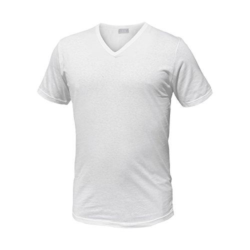 LIABEL Pack 6 T-Shirt Manica Corta Cotone Bianco Assortito Art.4428 (6 Pack Scollo V. Bianco - 4 / M)