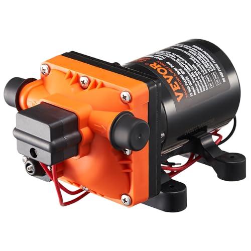 VEVOR Pompa a Membrana 12V, 3 GPM 11,36 L/min, Pompa per Acqua a 4 Camere 12 Volt CC con Pressostato Automatico 40-100 PSI Regolabile, 55 PSI, Porta MNPT per Camper Yacht Food Truck Camper Nautica