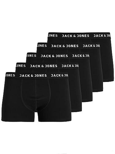 JACK & JONES Jachuey Trunks 5 Pack Noos Boxer, Nero (Black), Large (Pacco da 5) Uomo