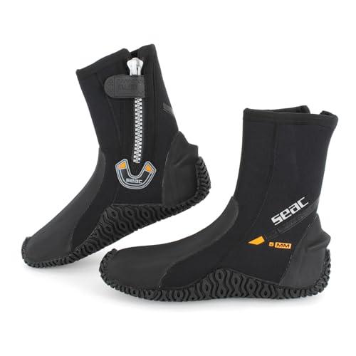 SEAC Basic HD, Calzari da Subacquea in Neoprene da 5 mm con Cerniera Laterale e Suola Semi Rigida
