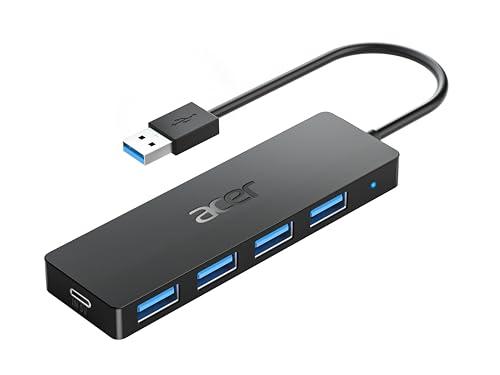 acer Hub USB 3.0 con 5 porte, Sdoppiatore Multi USB 3.0 Adattatore USB Alta velocità 5Gbps, Compatibile con MacBook PRO Air iMac Surface Laptop Chiave USB Disco Rigido Tastiera(21cm)