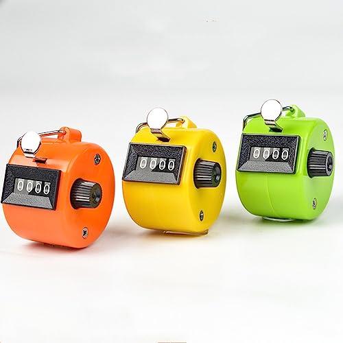 3 Pezzi Contatore Manuale, Metallo Mano Contatori di Conteggio, Digitale Tally Counter Display a 4 Cifre