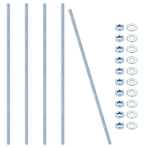 Barra Filettata, Asta Filettata, Barre Filettate con Filettatura Metrica Completa, Perni Filettati, Filettato Barre, Bulloni Filettati con Dadi e Rondelle (5, blu e bianco, M8 x 300 mm)