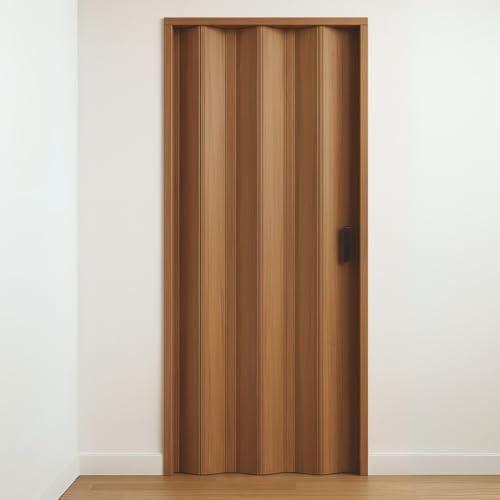 ROLLPLAST PINTO Porta a Soffietto da Interno Modello Extra Standard, in PVC, Reversibile e Regolabile, Fai da Te, Made in Italy, arredo casa, noce 83x214 cm