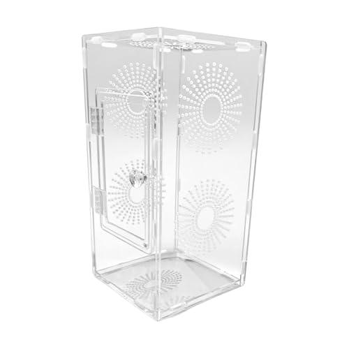 Habitat per ragni che saltano, terrario per piccoli rettili, 30 x 15 x 15 cm, recinzione completamente trasparente, design ventilato sicuro, dimensioni compatte, ideale per bambini, adulti