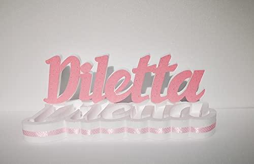 Scritta portaconfetti in polistirolo con nome personalizzato altezza cm.20