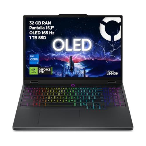 Lenovo Legion 5 Gen 10 Gaming Laptop IA 15,1 pollici WQXGA OLED (Intel Core i7-13650HX, NVIDIA GeForce RTX 5070, 32 GB RAM, SSD 1TB, Wi-Fi 7, senza sistema operativo), tastiera RGB spagnola nera