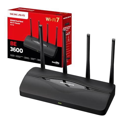 Mercusys TP-Link MR27BE Router WiFi 7 Dual-Band BE3600Mbps, Porte 2.5Gbps, 4 Antenne Ad Alto Guadagno, Canali 160MHz, MLO, Compatibile con EasyMesh, WPA3, VPN, Controllo da APP, non supporta xDSL