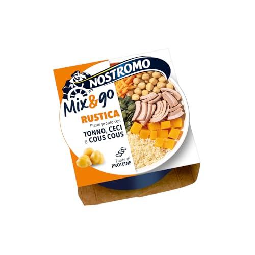 Nostromo Mix&Go Rustico - Piatto Pronto con Tonno, Ceci, Cous Cous - Gusto Mediterraneo e Veloce - 1 Confezione da 190g