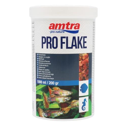 Amtra Pro Flake 1000 ml - Mangime di base completo in scaglie per pesci d’acquario d’acqua dolce e marina